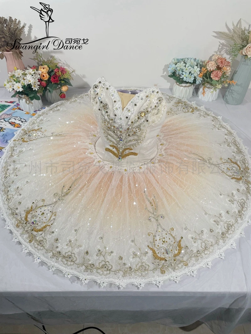 Professional Pancake Ballet Tutu para Meninas, New Champagne Color, La Esmeralda, BT4233