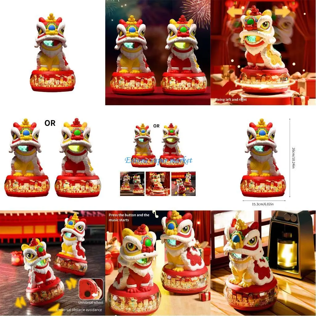 090B Новинка из прочного пластика «Львы», включая кивающую головку,