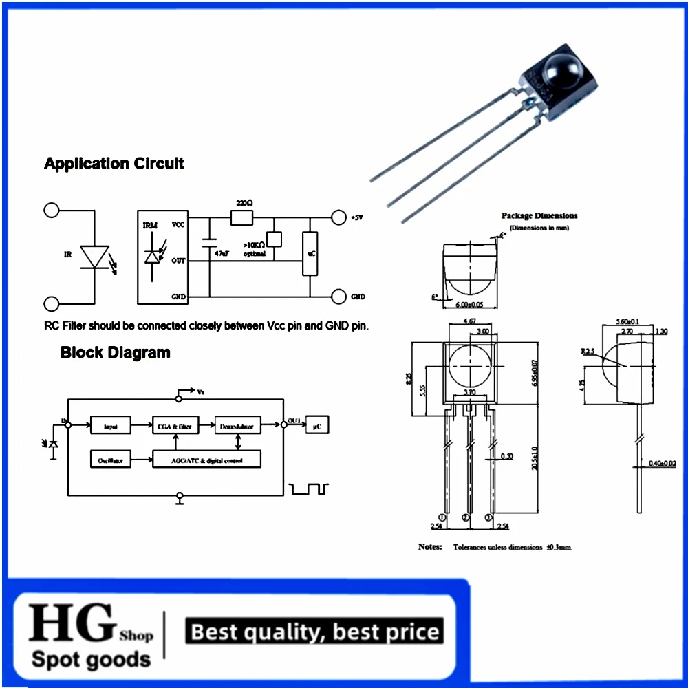 10PCS/Lot IRM-56384(BY) IRM-56384F65  DIP-3 IRM56384  Infrared Remote Control Receiver For WIFI Wireless Received