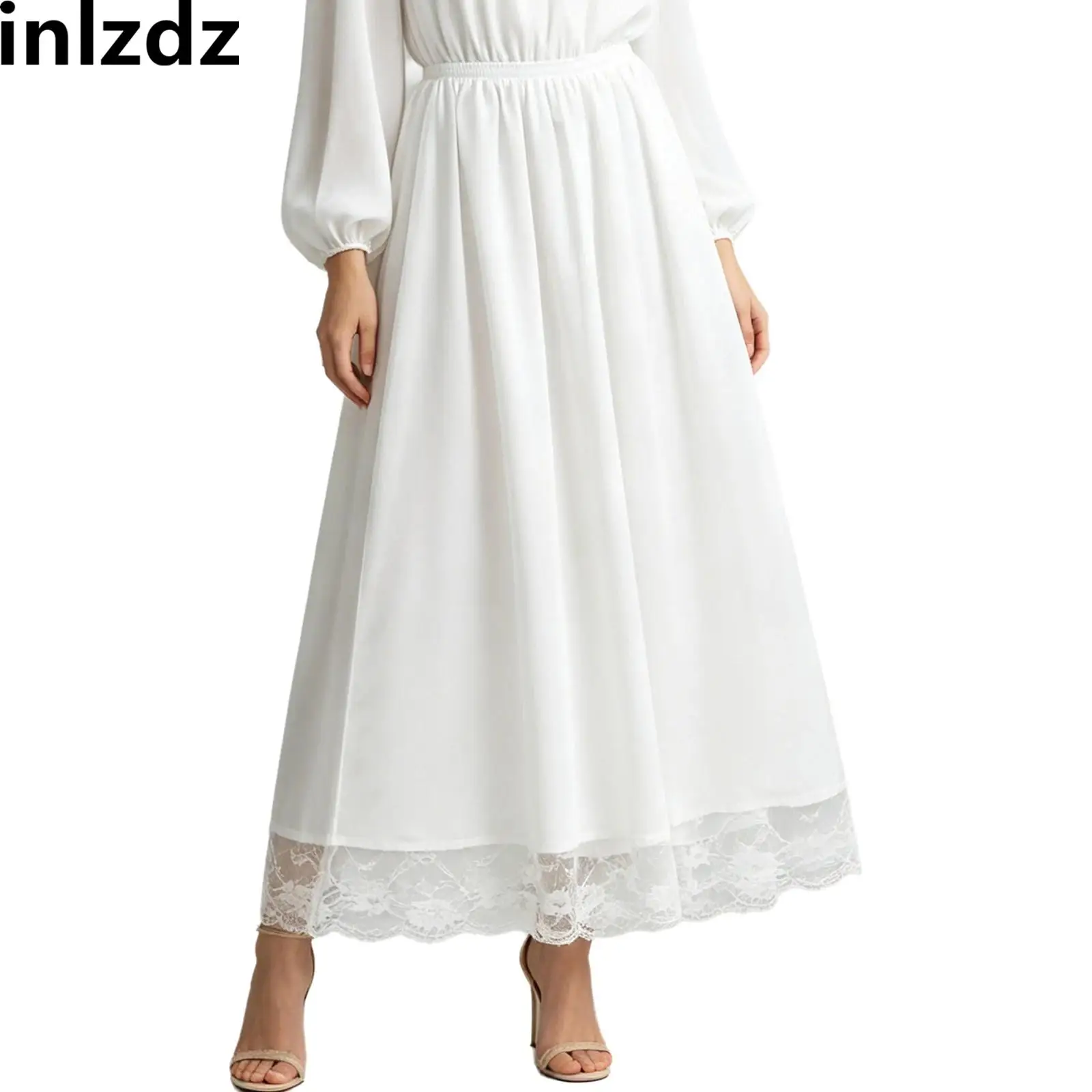 Women Half Slip Lace Underskirt Skirt for Dresses Lingerie Skirt with Lace Trim for Anti-peek Underwear for Daily Wear