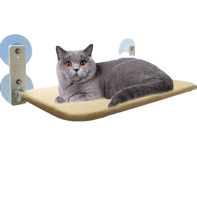 

Foldable Cat Window Perch Cordless Cat Window Hammock with 4 Strong Suction Cups Windowsill Cat Beds Seat for Indoor Cats Inside