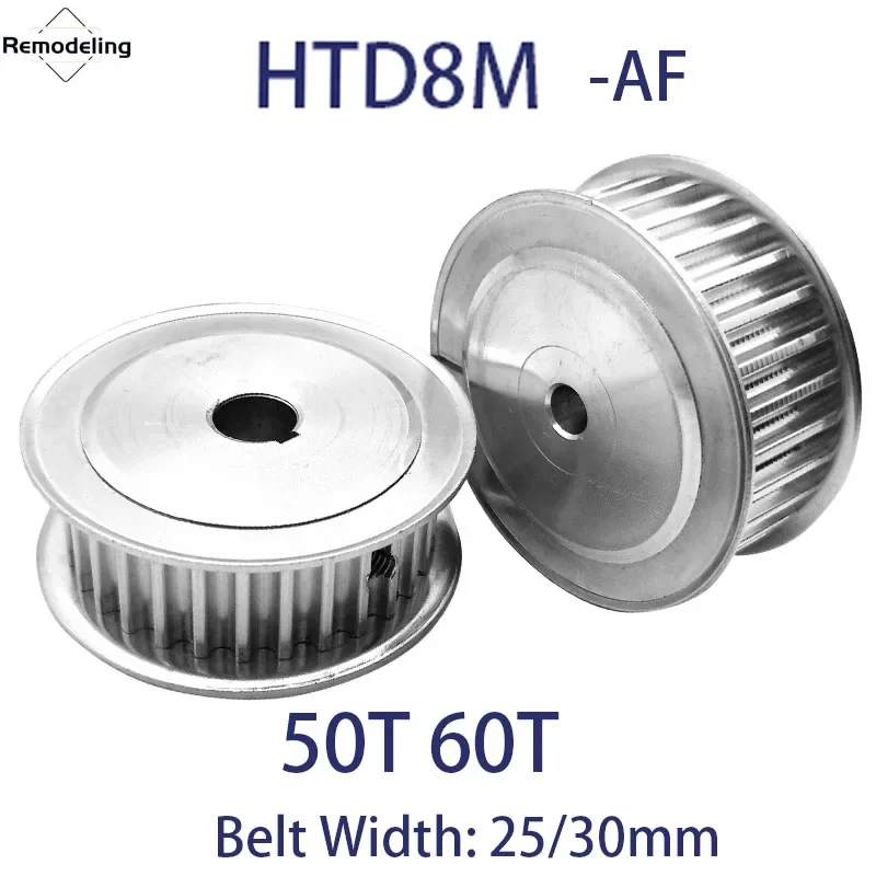 1Pcs HTD 8M AF Timing Pulley 50T 60T Teeth Bore 19mm - 30mm Belt Width 25/30mm 8M Aluminum Alloy Transmission Belt Pulley