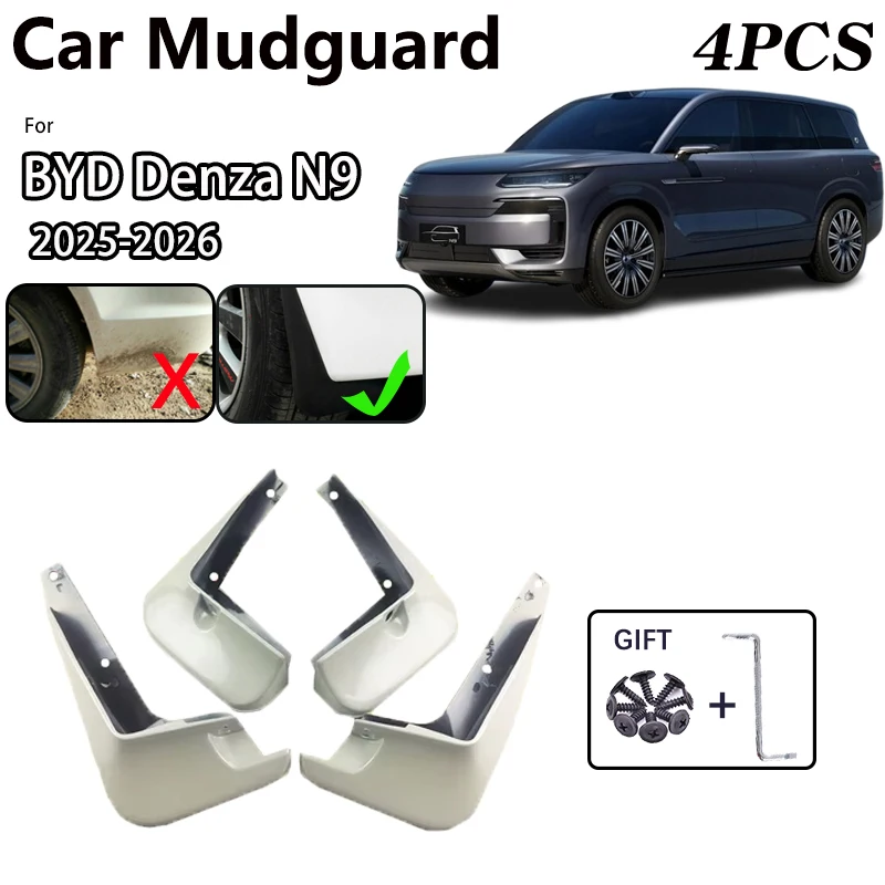 

4PCS Car Baking Paint Fender for BYD Denza N9 2025 2026 Accessories Auto MudFlaps Mudguards Protect Mud Guards Splash Flaps Part