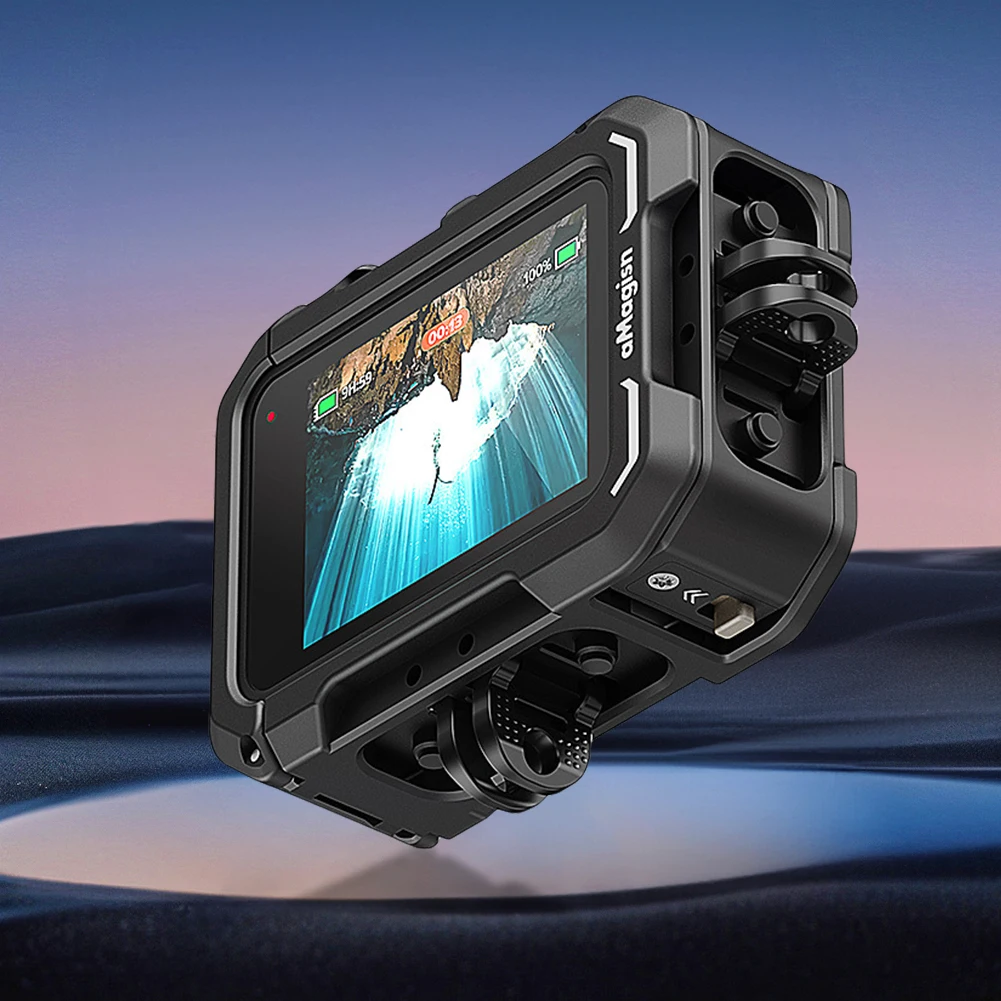 

Металлический корпус Вертикальное крепление Комплект для объектива Max Mod Video Light Быстросъемный корпус Клетка для камеры для GoPro Hero 13 12 11 10 9