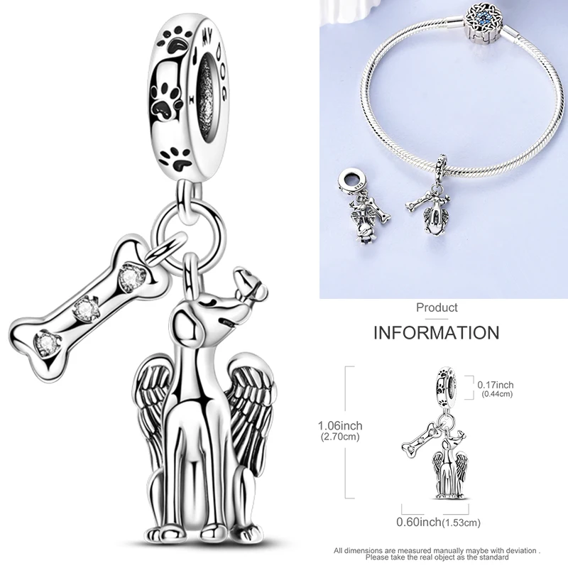 925 Sterling Silber Christlicher Engel-Kreuz-Charm-Perlen Schutzengel-Flügel Herz Glaube DIY Armband Halskette Geschenk für Frauen – Detail 25