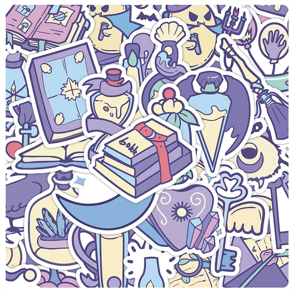 

10/30/60pcs Cute Magic Witch Moon Gothic Stickers Aesthetic Cartoon Decals DIY Laptop Scrapbook Diary Vinyl Artsy Sticker Toys