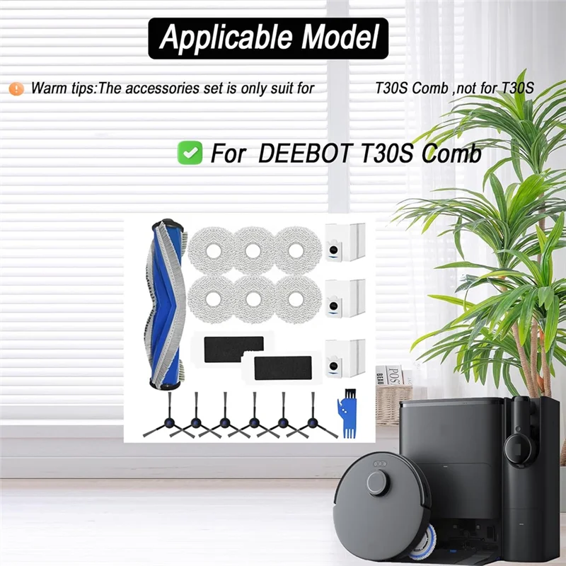Для ECOVACS DEEBOT T30S расческа для робота-пылесоса основная боковая щетка Hepa фильтр швабра тканевые мешки для пыли Запчасти