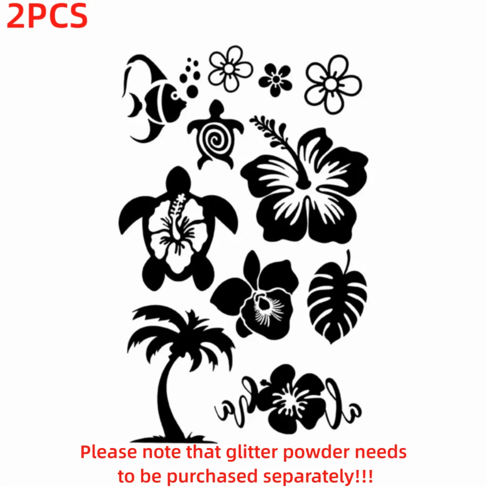 DIY Glitter Tattoo Stencils Glitter Powder Sprinkle Glitter Temporary Tattoo Stickers Y2K Style Fake Tattoo Decals