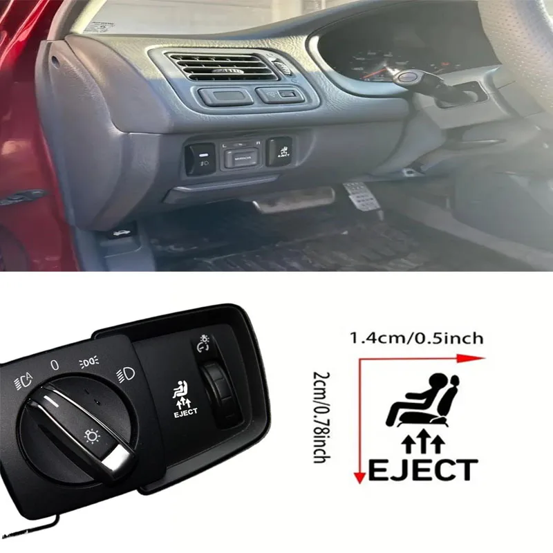 One Piece Men's Funny Automotive Accessories EJECT Button Decals for Empty Auto Controls; Prank Present for Motorheads