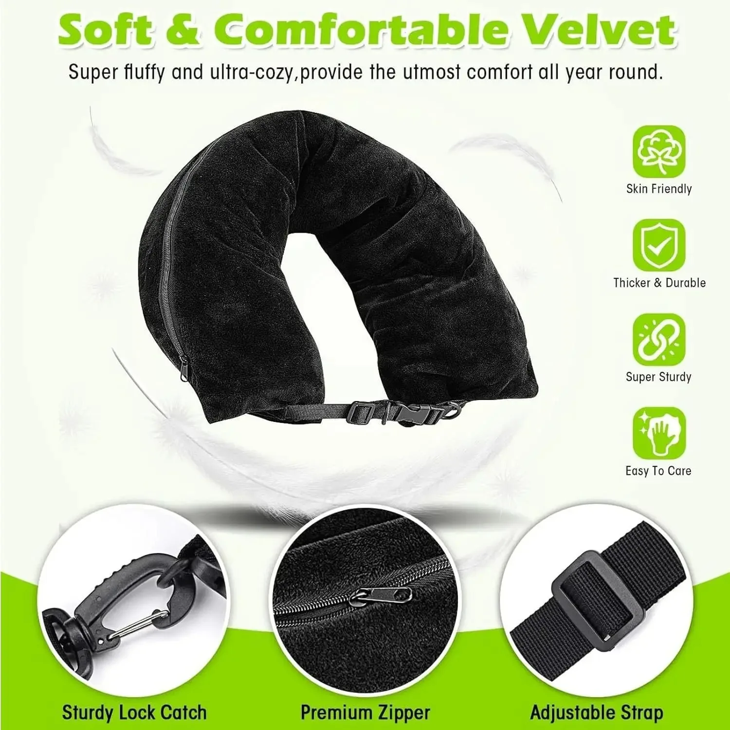 Multifunctional Fillable Travel Neck Pillow U-Shaped Comfortable Luggage with Portable Waterproof Pillowcase Stuffable Design