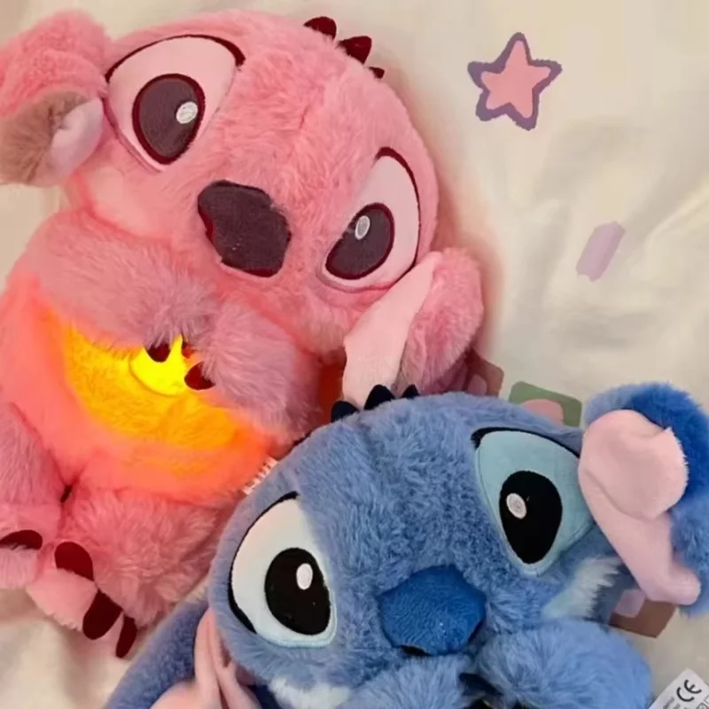 Disney Stitch Music Light Sleep Doll Breath Child Peluche Lilo&Stitch Kawaii Soothes Toy Anime Baby Toy Model Kid Birthday Gift