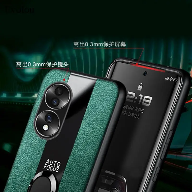 Etui ze skóry PU dla Honor 90 Pro Plexiglass dla HUAWEI Honor 90Lite 90PRO Magnetyczny metalowy pierścień stojakowy uchwyt odporny na wstrząsy miękka okładka — zdjęcie 6