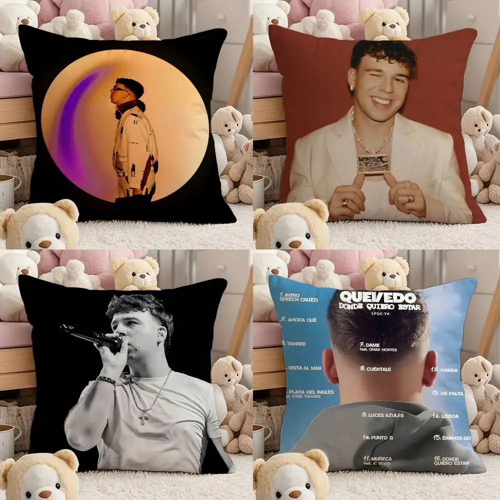 

B-Buenas noches quevedo Anime Pillow Case Comfort Sofa Bed Silky elegant Invisible zipper Custom Decorative cushion cover