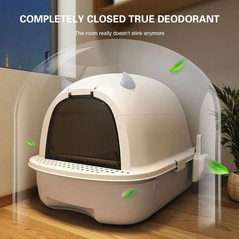 Cat Litter Box Deodorant Large Fully Enclosed Toilet Cat Bedpan Spatter-Proof  Litter Box Deodorant Pet Products