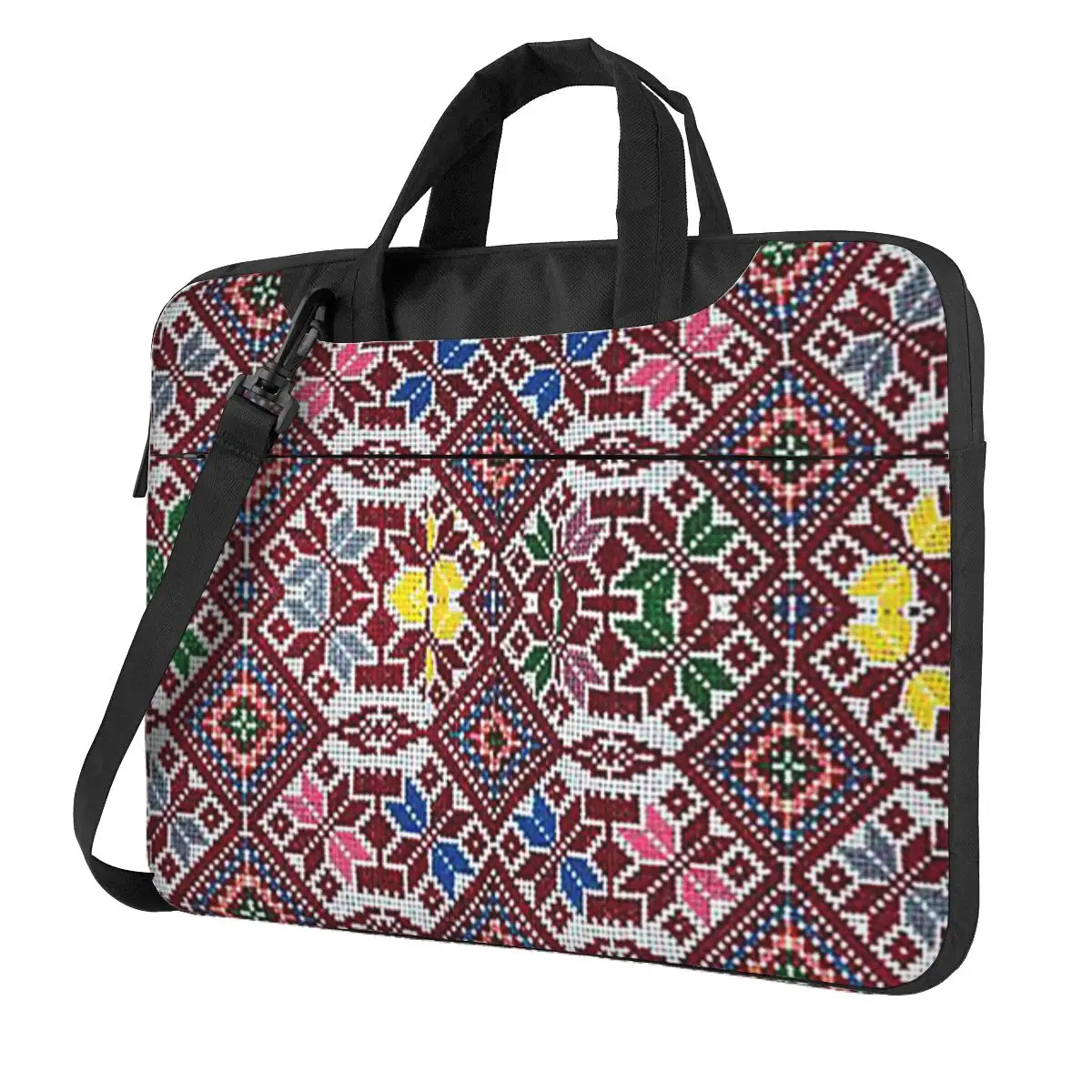 

Embroidery The Palestinian Traditional Tatreez Crossbody Laptop Bag Case Computer Bag 13 14 15.6 Inch Notebook Pouch for Macbook