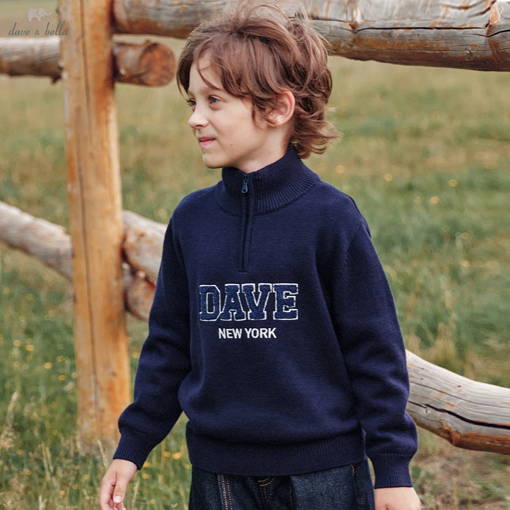 Dave Bella Boys Winter Warm Wool Sweater Children 7-15 Years Teen Knitwear Pullover Long Sleeve Knitted Top DK4264057