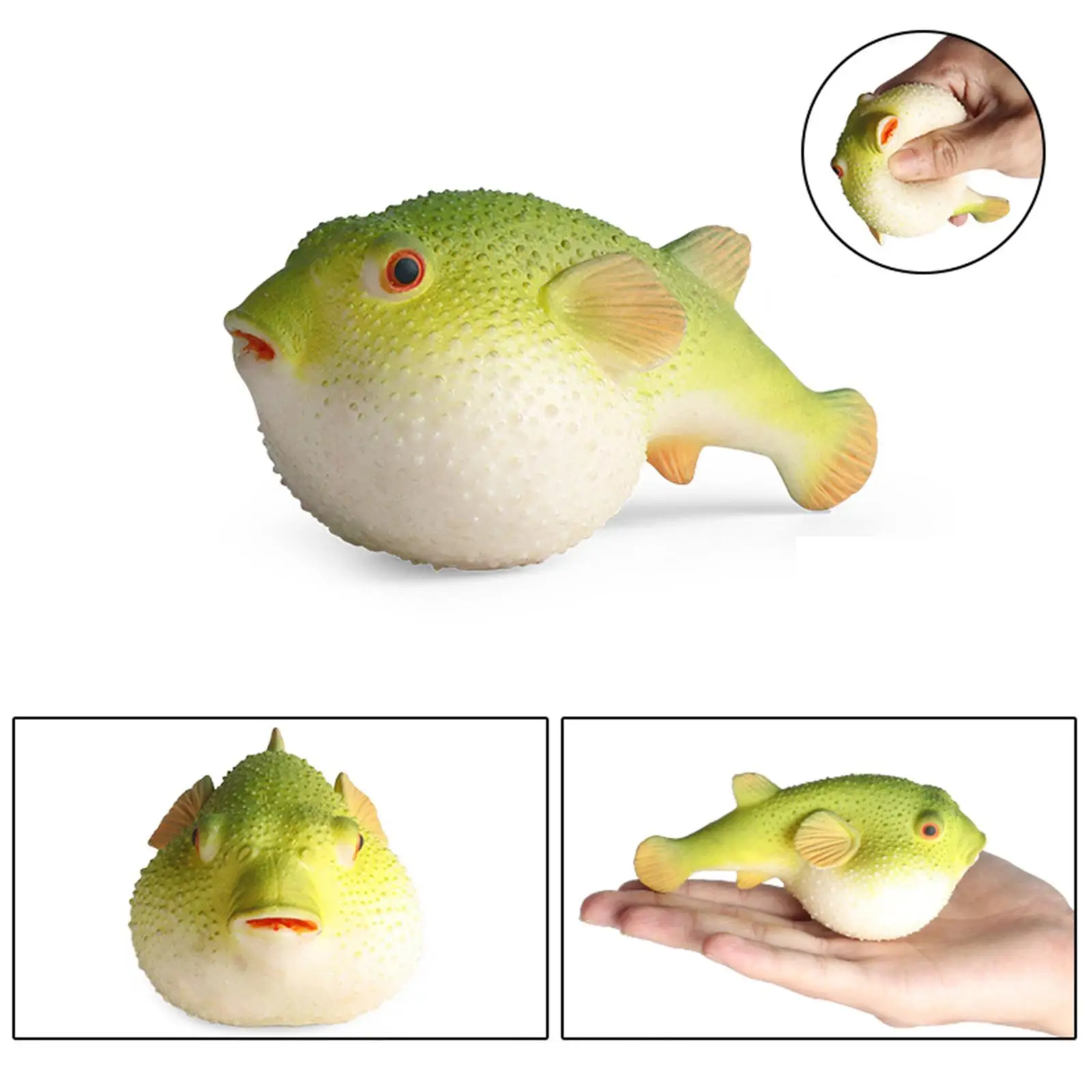 Realistic Sea Animal Pufferfish Figure Model Squeeze Sensory Toy