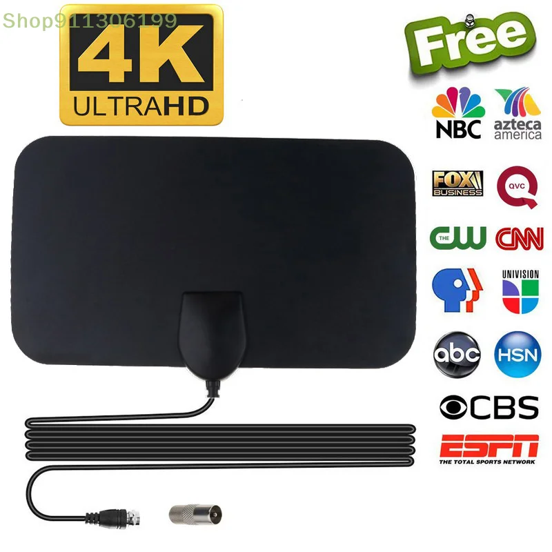 Digital TV Antenna Booster Hign Gain High Definition Aerial HD Flat Indoor Active Aerial For Car Antenna RV Travel Smart TV