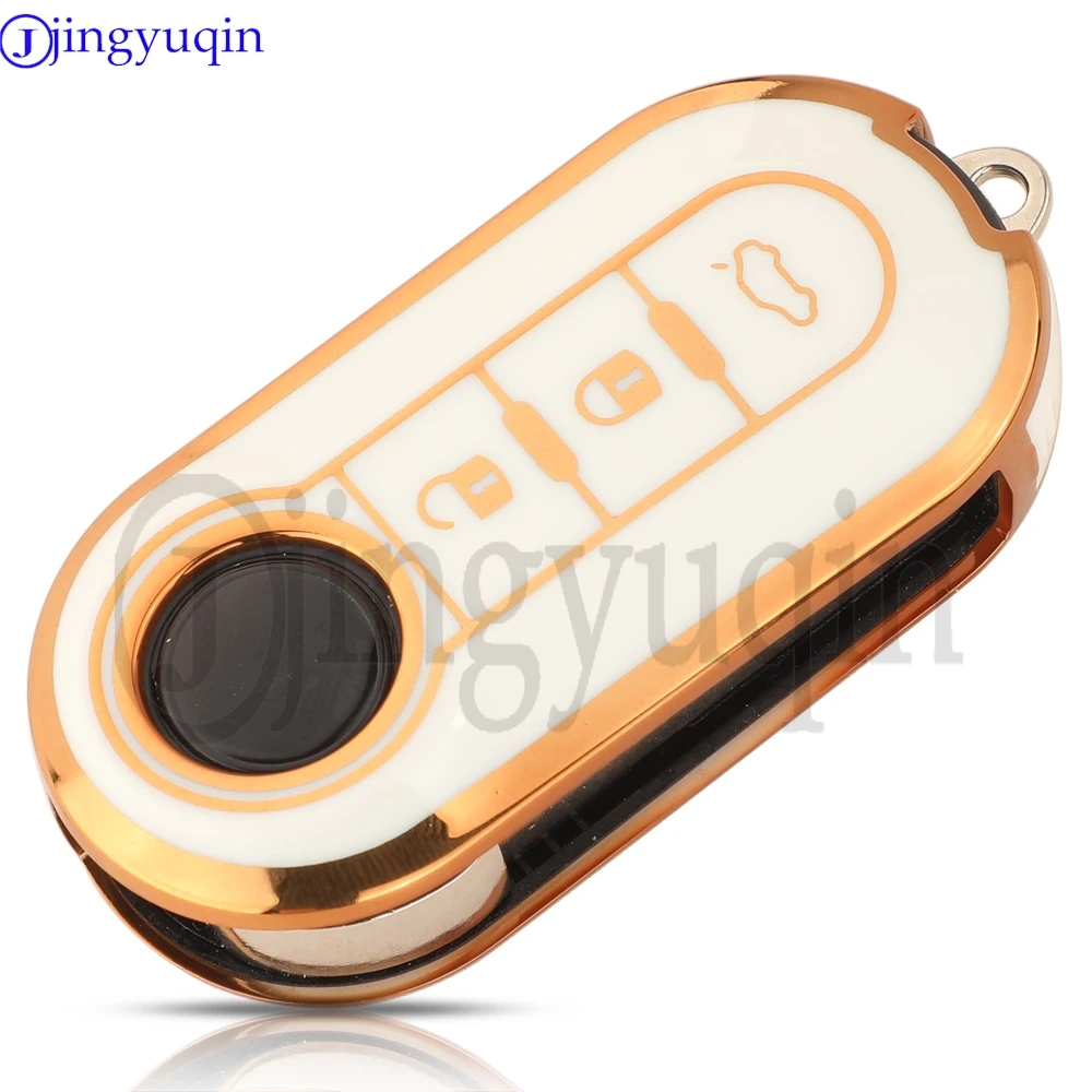jingyuqin NEW TPU Car Key Case Cover For Fiat 500 Ducato Panda 500L Punto Lancia Musa Citroen Jumper Peugeot Boxer Auto