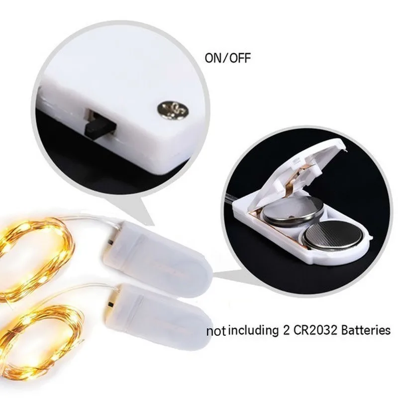 8-Color LED String Light Battery Operated Starry LED Silver Copper Wire Lights Best for Moon Lights Party Wedding and Home Decor