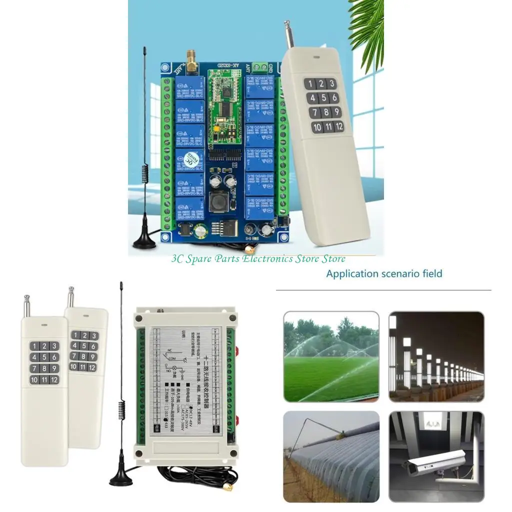 

SZ Comprehensive Garage Door Opener Wireless Remote Control Switches System 12CH Remote Controller 433Mhz DC12V~36V