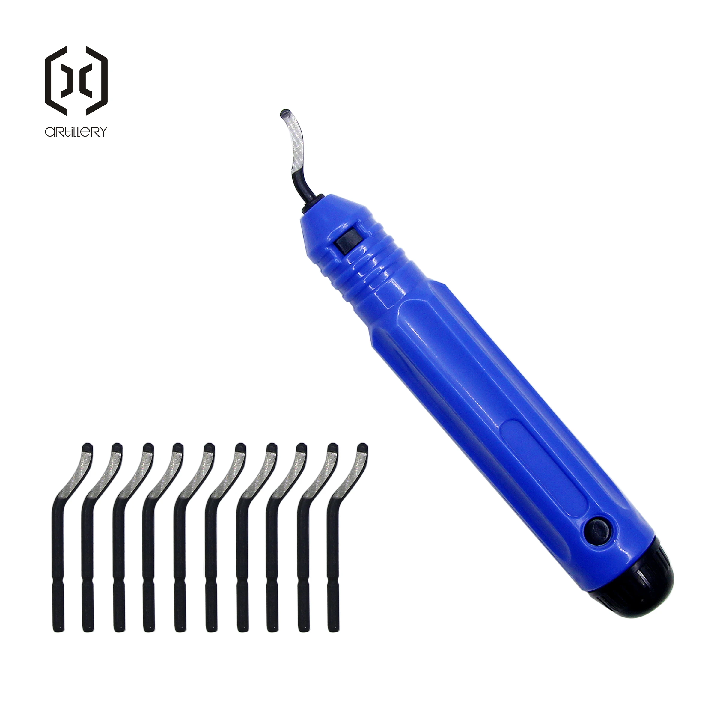 NB1100 Deburring Handle with 10 Pieces HSS BS1010 Blade Deburring Tool Set for 3d Printer Models