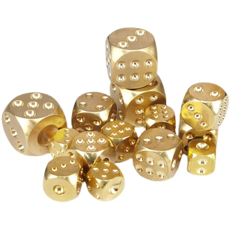 3PCS Pure Copper Dice Funny Games For Party Bar KTV Chess And Card Supplies Stress Relief Toys For Anxiety ADHD Adults