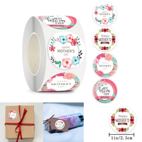 500pcs 1roll Pack Stickers Happy Mothers Day Stickers Round Thank You Labels Suitable For Weddings Thanksgiving Birthday Parties