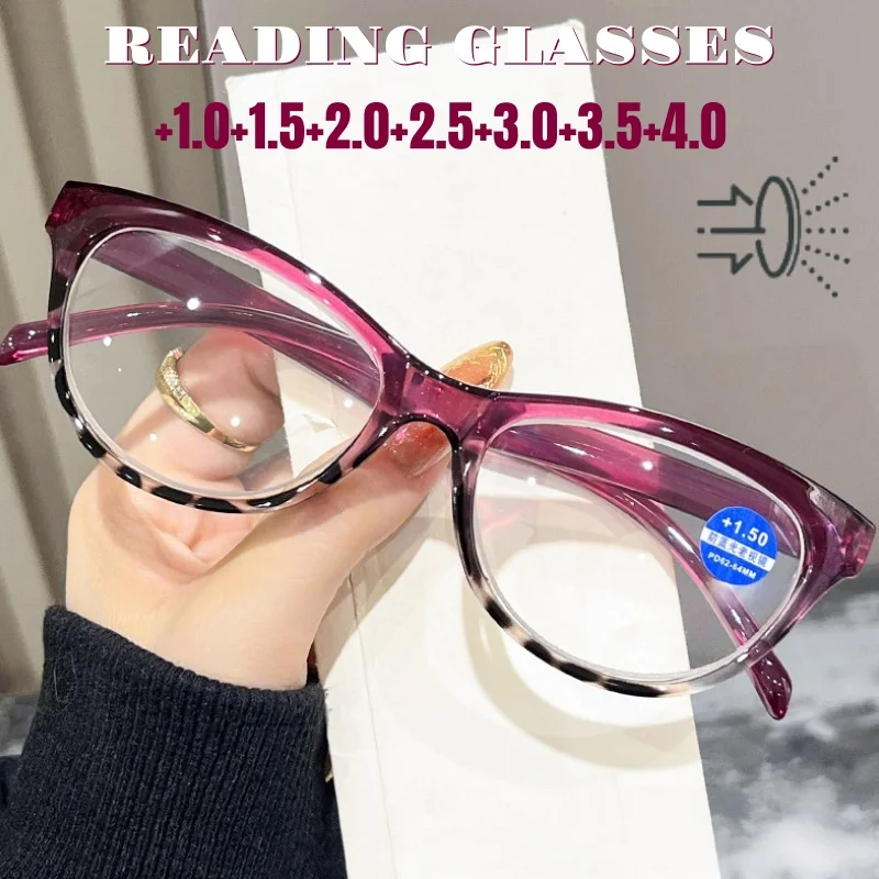 Cat Eye Reading Glasses Retro Fashion Women's High Definition Anti-blue Light Computer Glasses Multi-colour Presbyopia Eyewear
