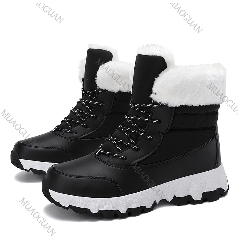 Botas De Nieve Para Mujer: Plataforma, Cálidas, Peludas, Botines Cortos Informales De Felpa Con Cordones_voghion.com