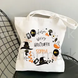 Halloween dolcetto o scherzetto Tote Bag regalo per bambini Happy Halloween Tote Bag personalizzata Halloween Treat Bag Shopper Shopping Bag