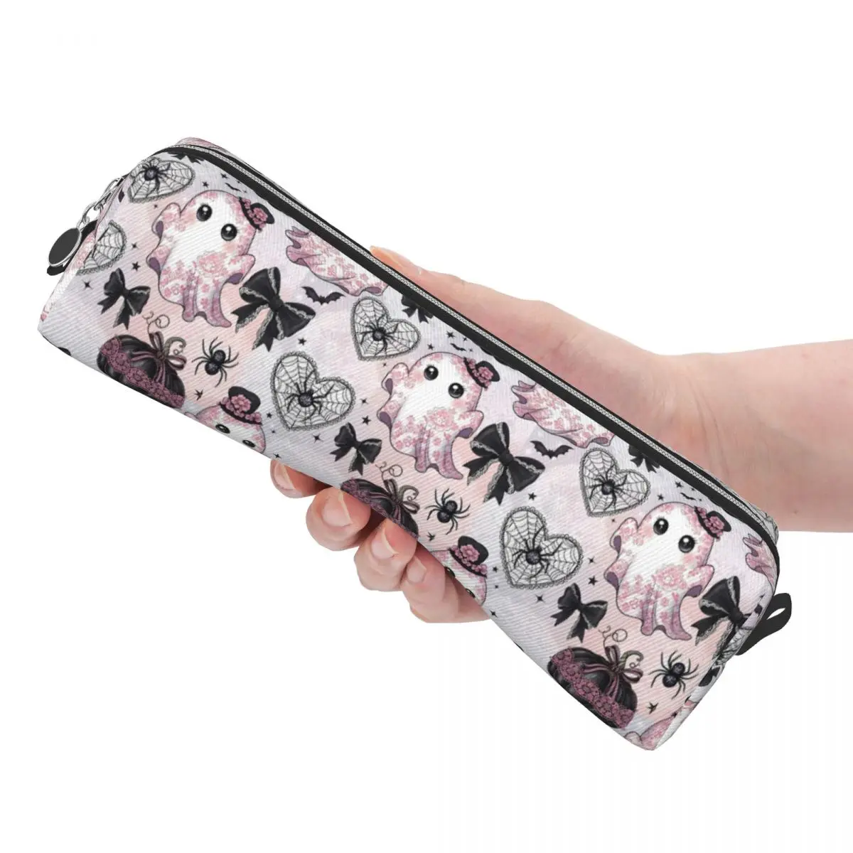 لطيف أشباح اليقطين Spiderwebs مقلمة حامل قلم الهالوين أكياس قلم رصاص للطلاب سعة كبيرة اللوازم المدرسية مقلمة