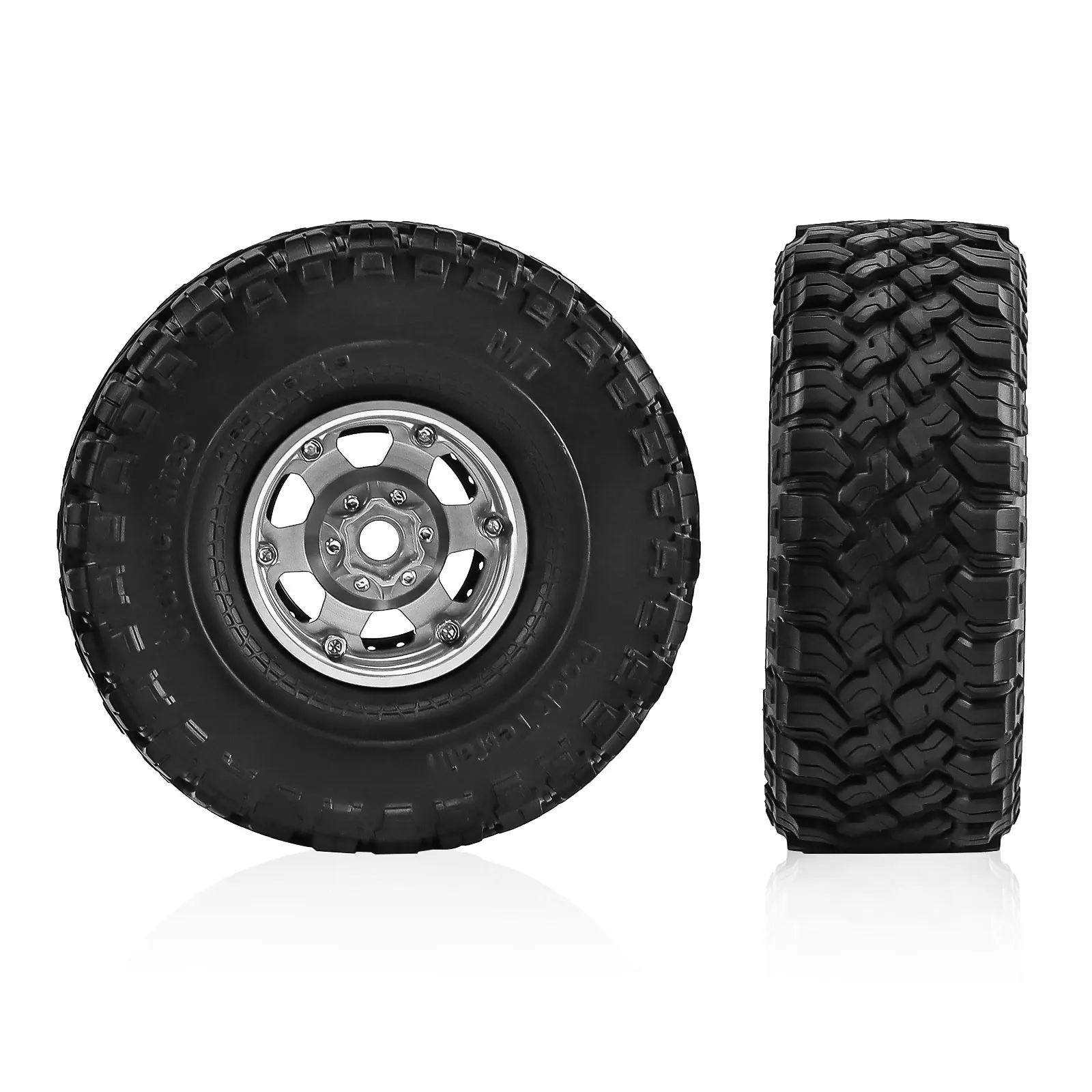 19 Inch Beadlock Wheels Tires 12mm Hex Fit TRX4 TRX6 SCX10 I II III Capra Enduro D90 Gen7 Gen8 AXI03007 CC01 RC Rock Crawler Upg