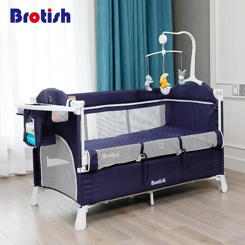 

European Folding Baby Crib Large Bed Multi-functional Portable Newborn Baby Cradle Cot Play Game Bed Bassinet Baby Beds