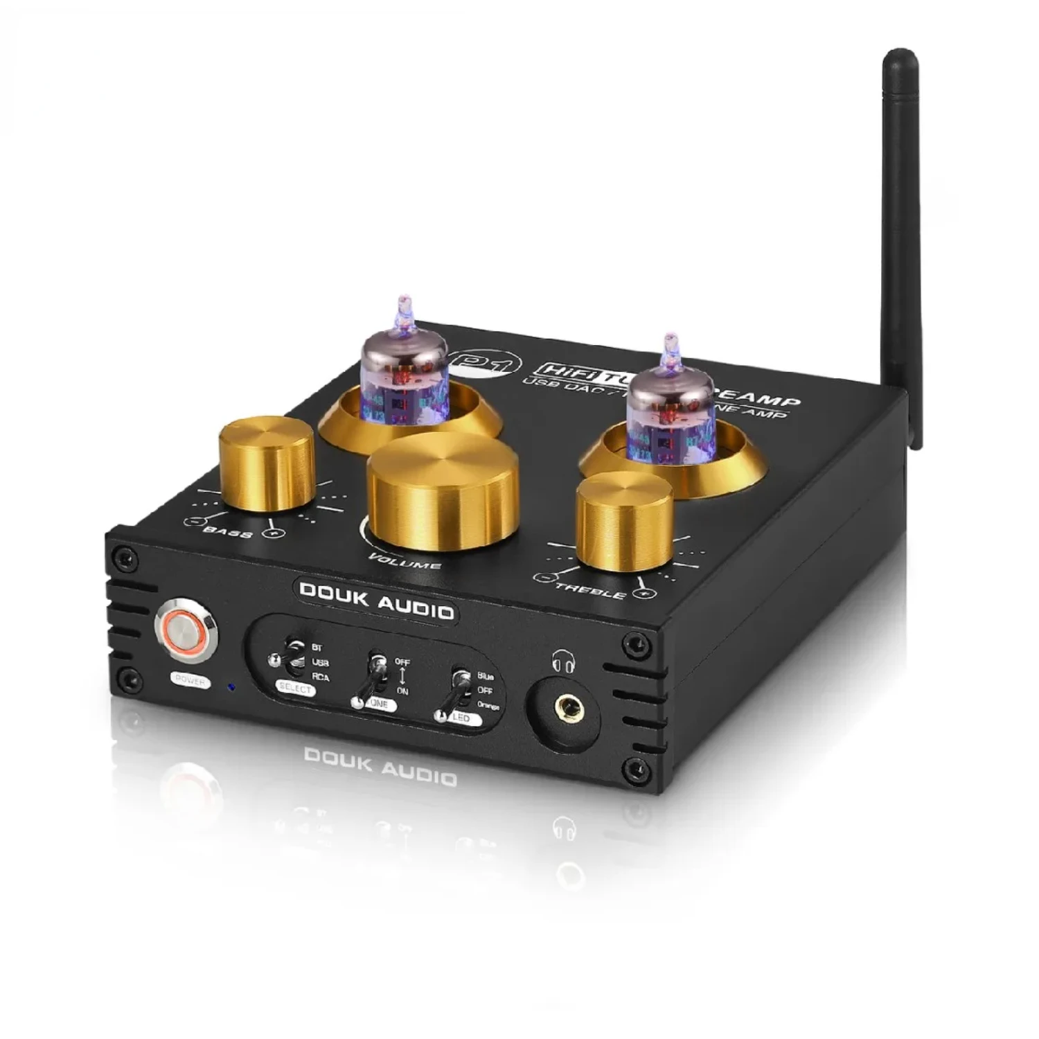 

Nobsound HiFi Bluetooth 5.0 JAN 5654 Valve Tube Preamp Bass Preamplifier Stereo Audio Headphone Amplifier USB DAC APTX