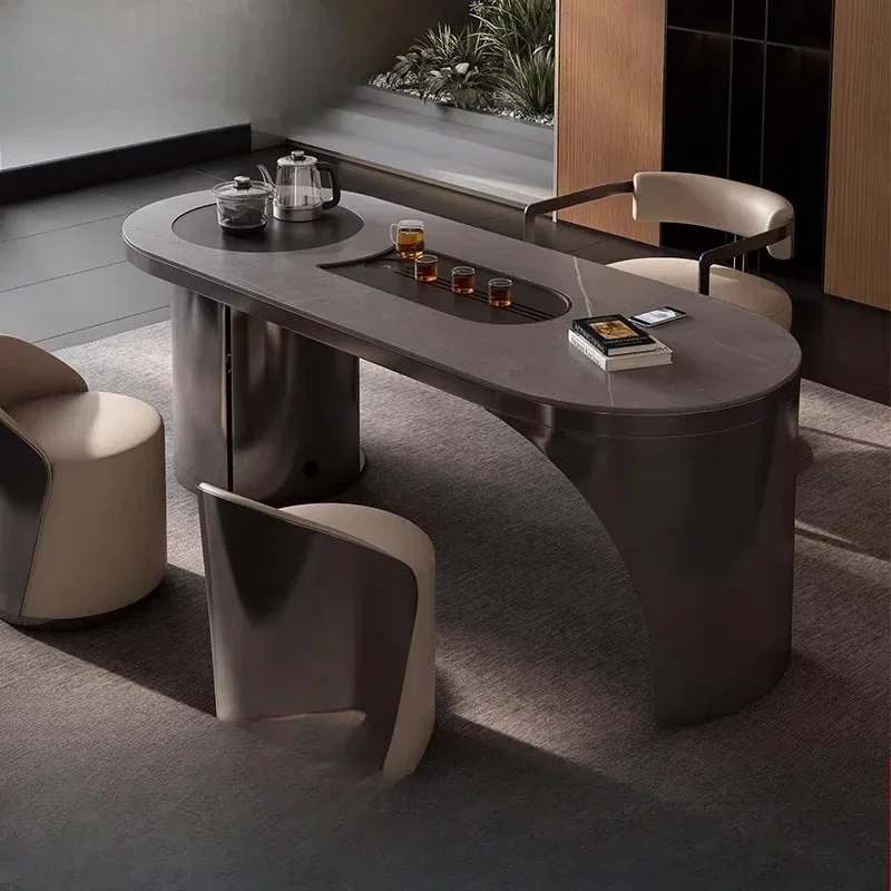 

Italian rock slab minimalist light luxury tea table Kung Fu tea table