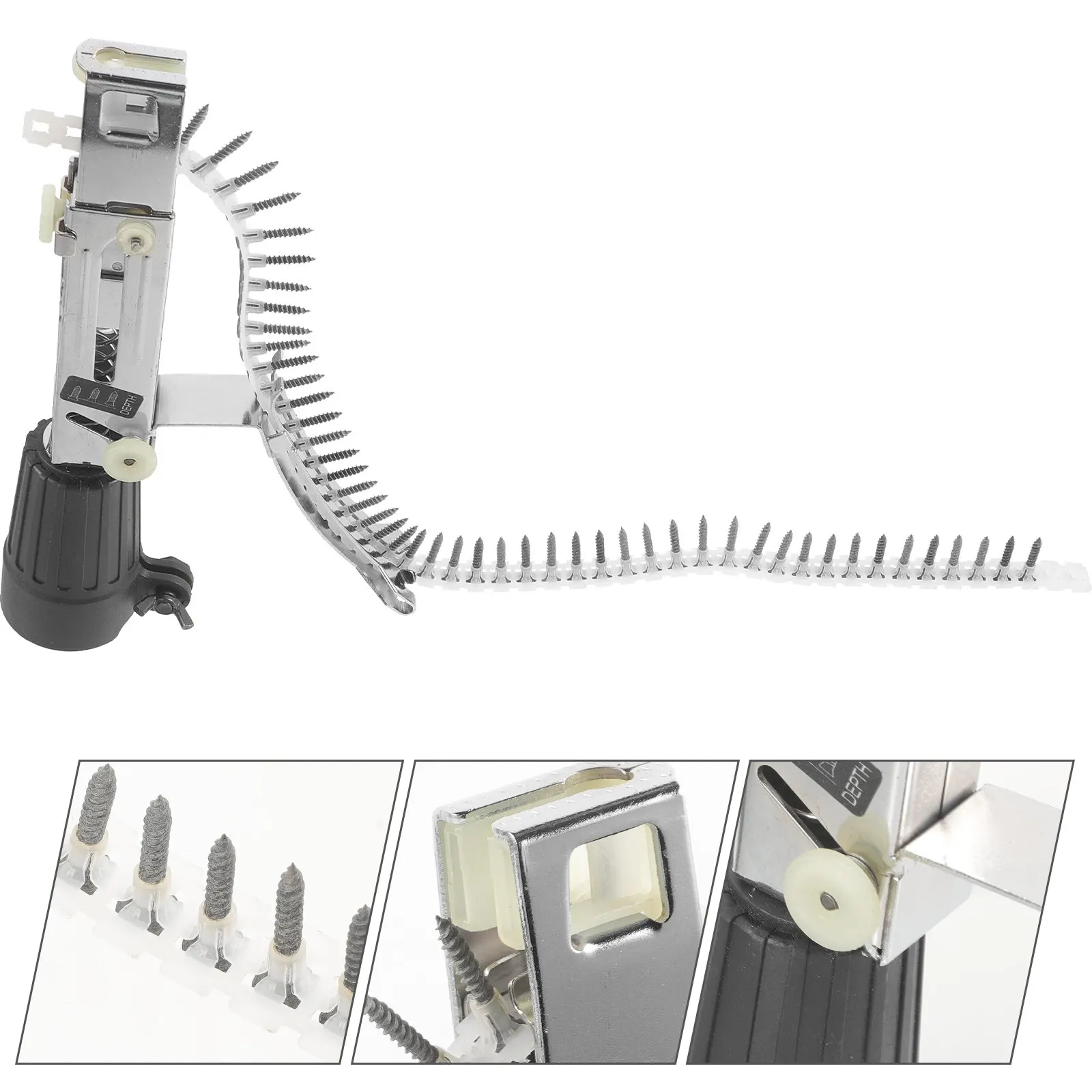 

Automatic Chain Nail Machine Adapter Screw Machine for Woodworking Electric Drill Tool Adjustable Length Depth Stainless Steel