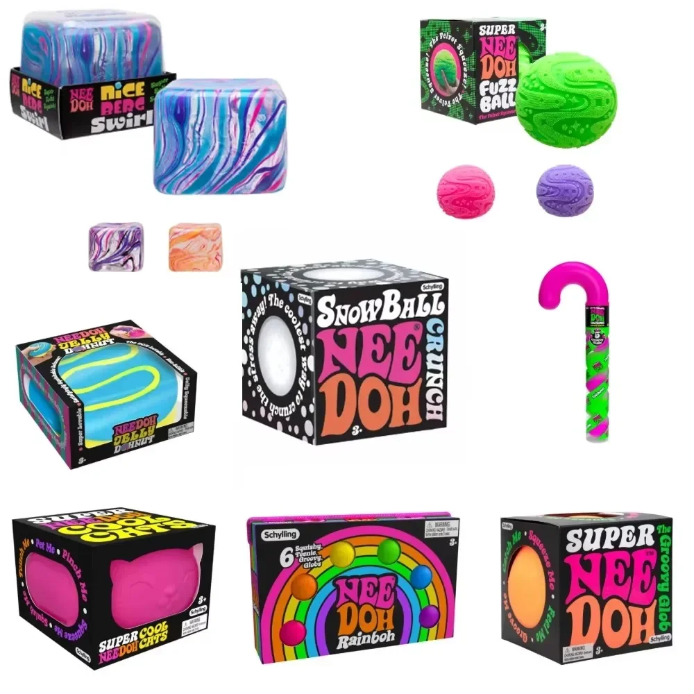 100+PCS NeeDoh Schylling Blind Box And Ordinary Squishy Fidget Toy Transparent Simulated Slow-Rebound Toy for Squeeze Toys Gifts