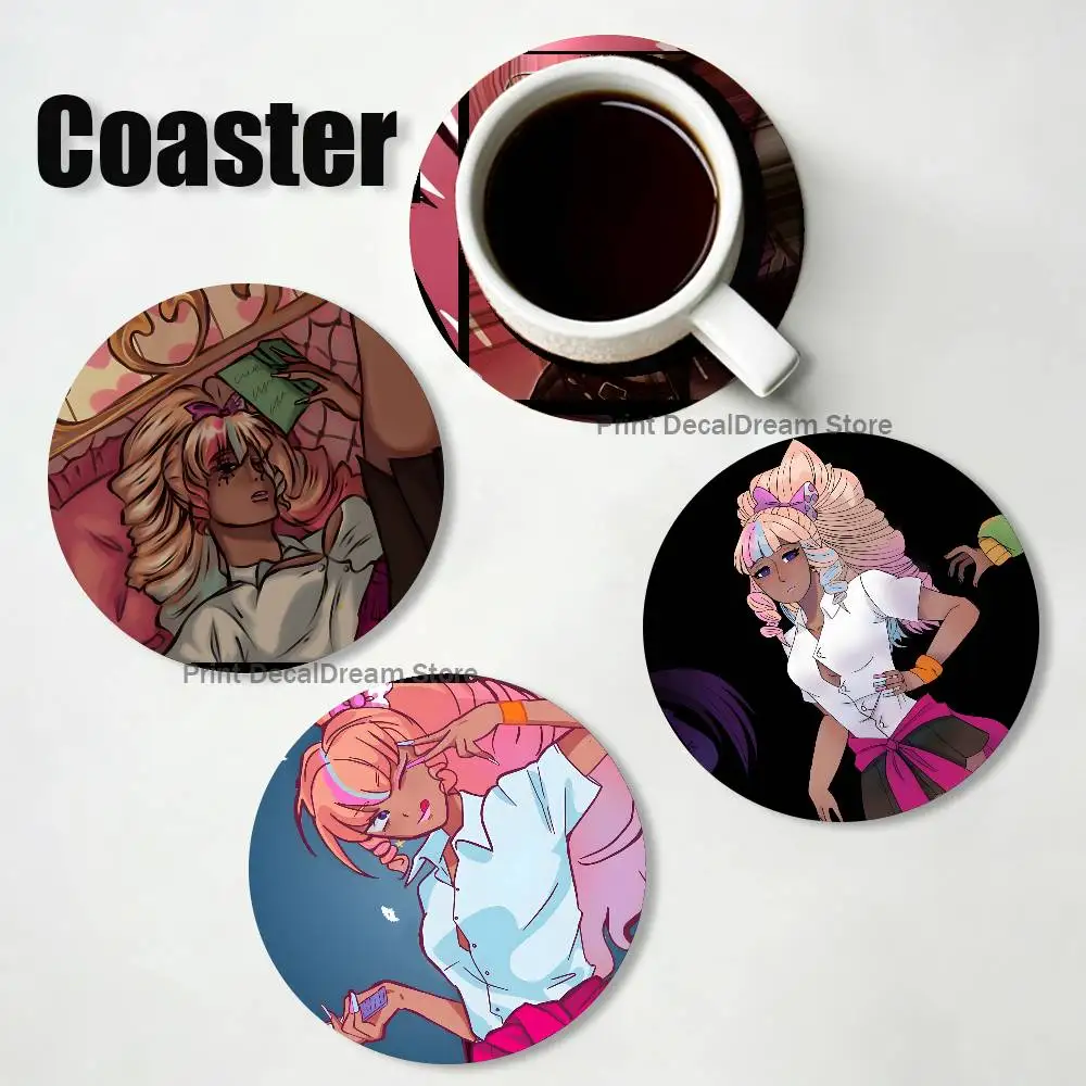 K-Kids at The B-Back  Brittney Cartoon Anime Cute Wooden Coaster Coffee Shop Beverage Shop Family Restaurant Cafe Decoration