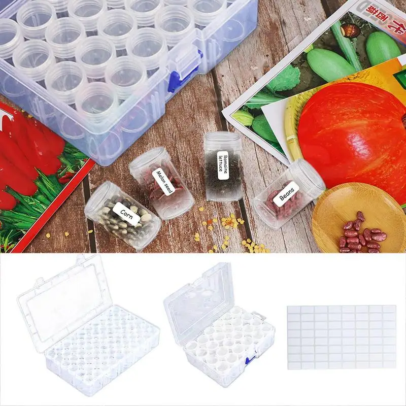 Seed Storage Box Diamond Painting Storage Box Portable Seed Bead Organizer Case Grid Organizer Box Planting Seed Container