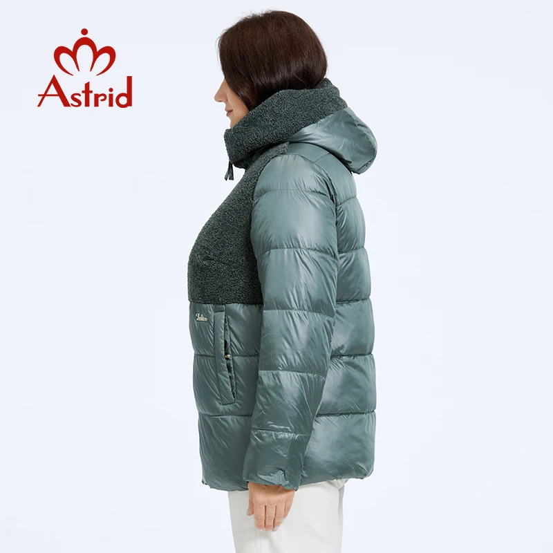 Astrid 2023 Winter Damen Jacke Plus Size Parkas Damen Kleidung Kunstpelz Tops Mode Nähte Gepolsterte Mäntel Oberbekleidung 10003