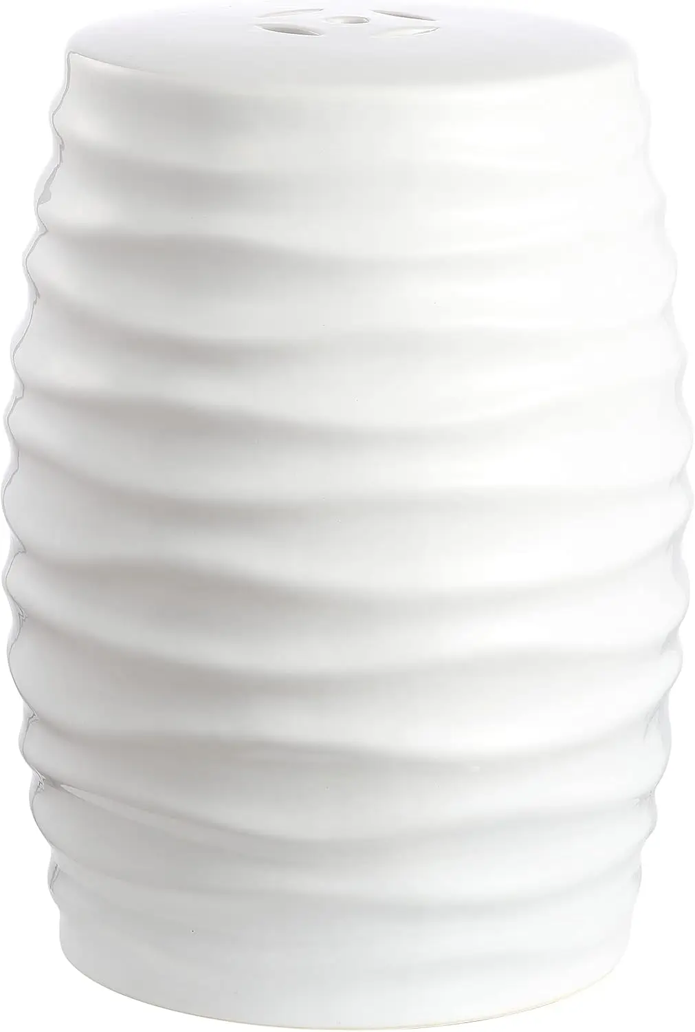 

Белый керамический приставной столик/табурет для сада и дома, 19 дюймов, с волнообразным дизайном