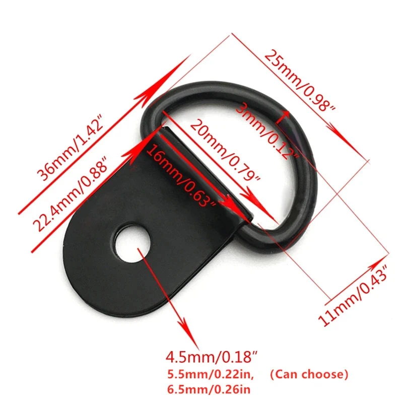 10/60pcs Tie Down Anchors Lashing Rings D Shape Ring Stainless Steel Pull Hook Cargo Tie Down Ring For Car Truck RV Van Trailers