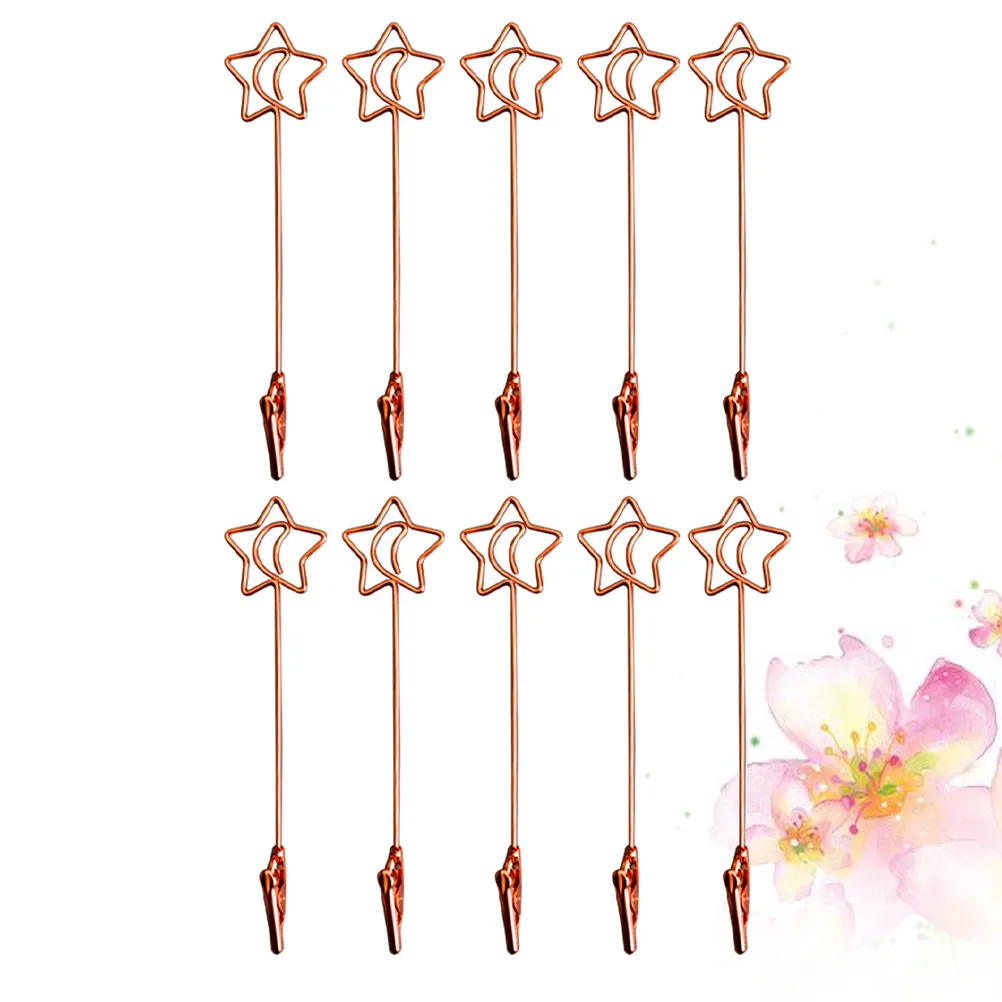 10Pcs Double End Memo Holder Rose Gold Reusable Clip for Wedding Birthday Shower Table Number Photo Display Office Party