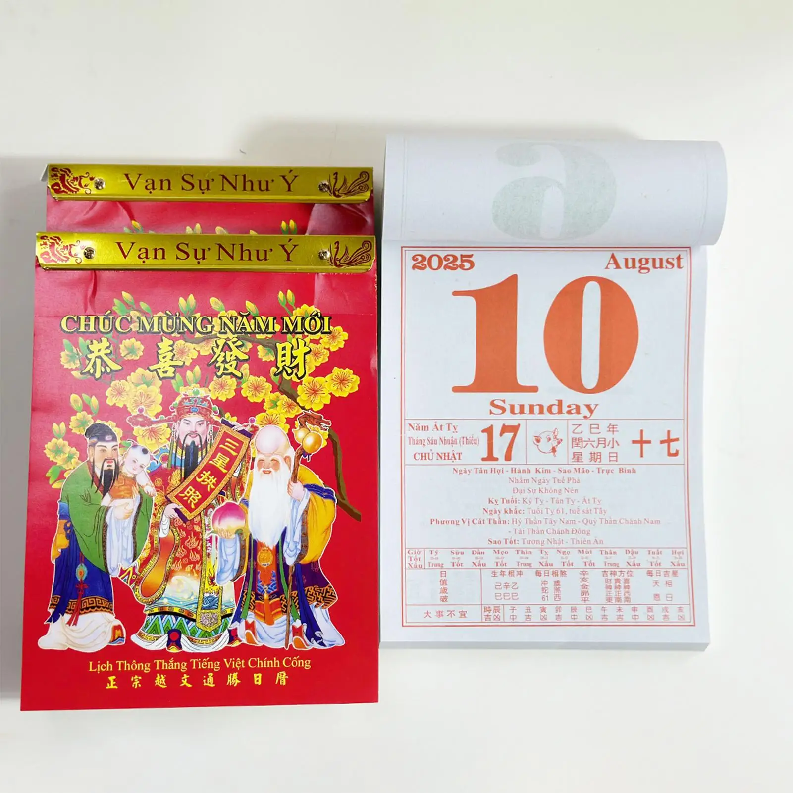 

2026 Wall Calendar Vietnamese Lunar Year Design with Tear-Off Pages Solar Terms Auspicious Dates for Weddings