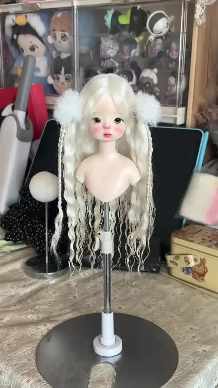New Products 1/6 BJD Wig Immediate Delivery White  Mohair Wig Doll Accessories Sweet Style  Curly Hair Free Shipping