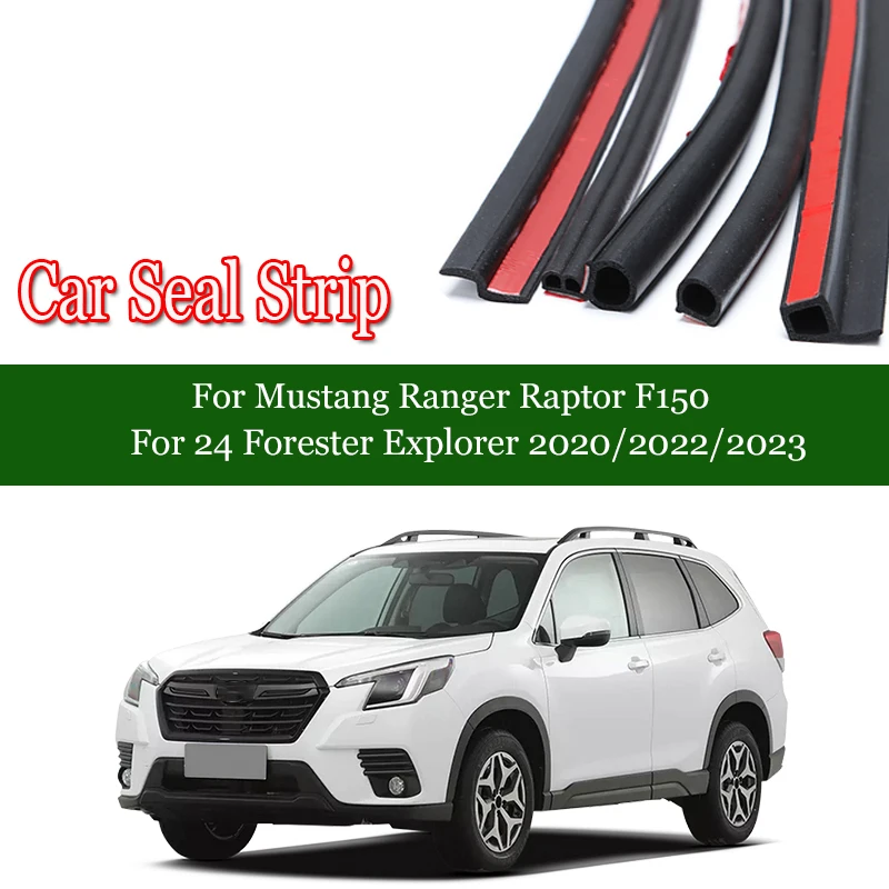 Car Door Seal Strip Rubber Noise Insulation Weatherstrip Soundproof Car Seal Strong Adhesive For Forester Explorer Mustang