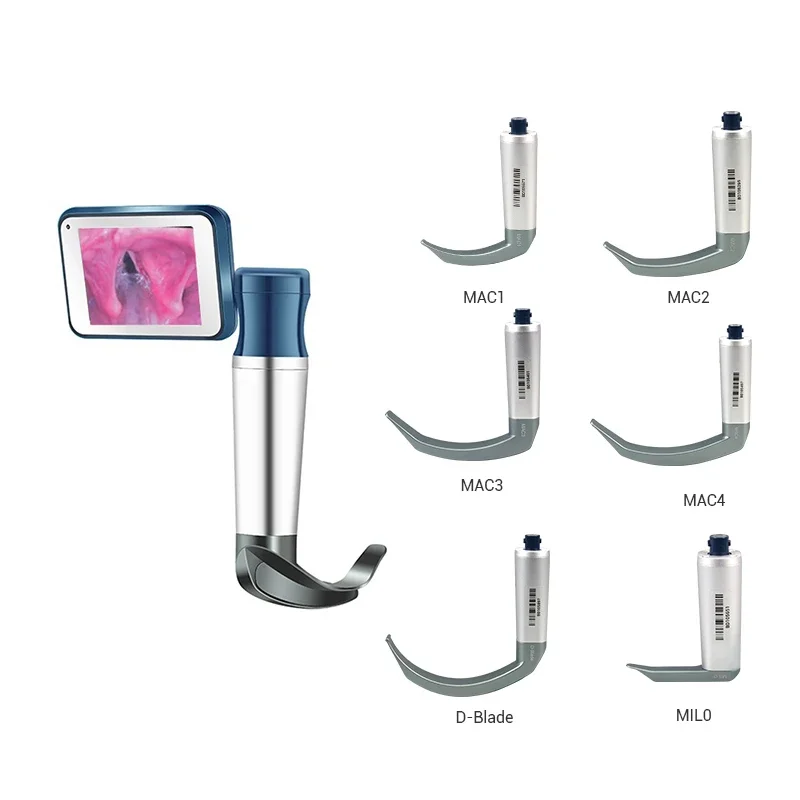 video laryngoscope portable laryngoscope reusable video laringoscopio set with 6 blades for adult and pediatric