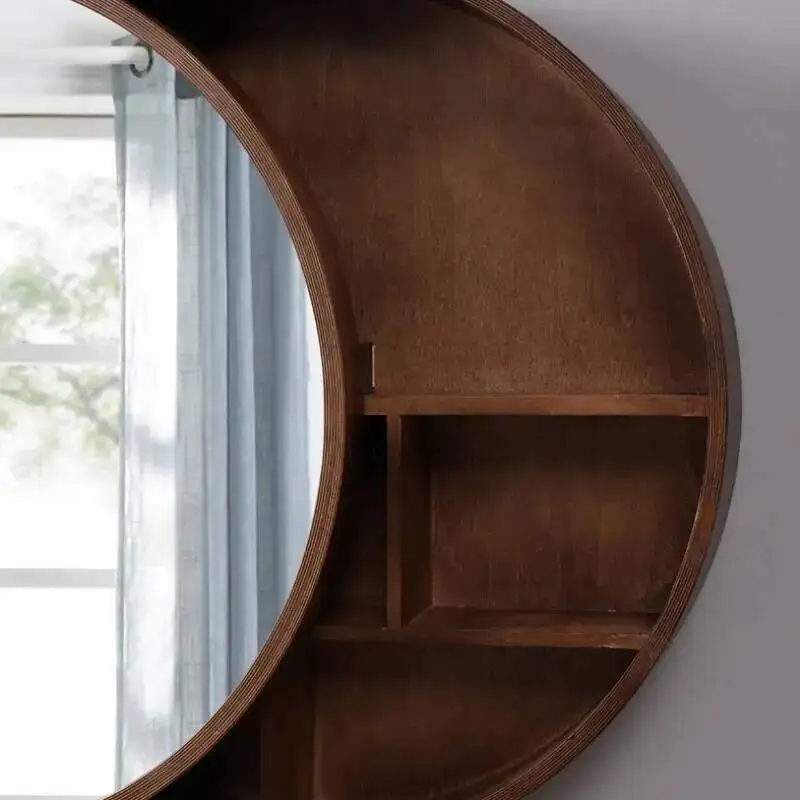 mirror cabinet wall-mounted Sliding toilet washstand defogging bathroom mirror makeup small armario banheiro corner furniture