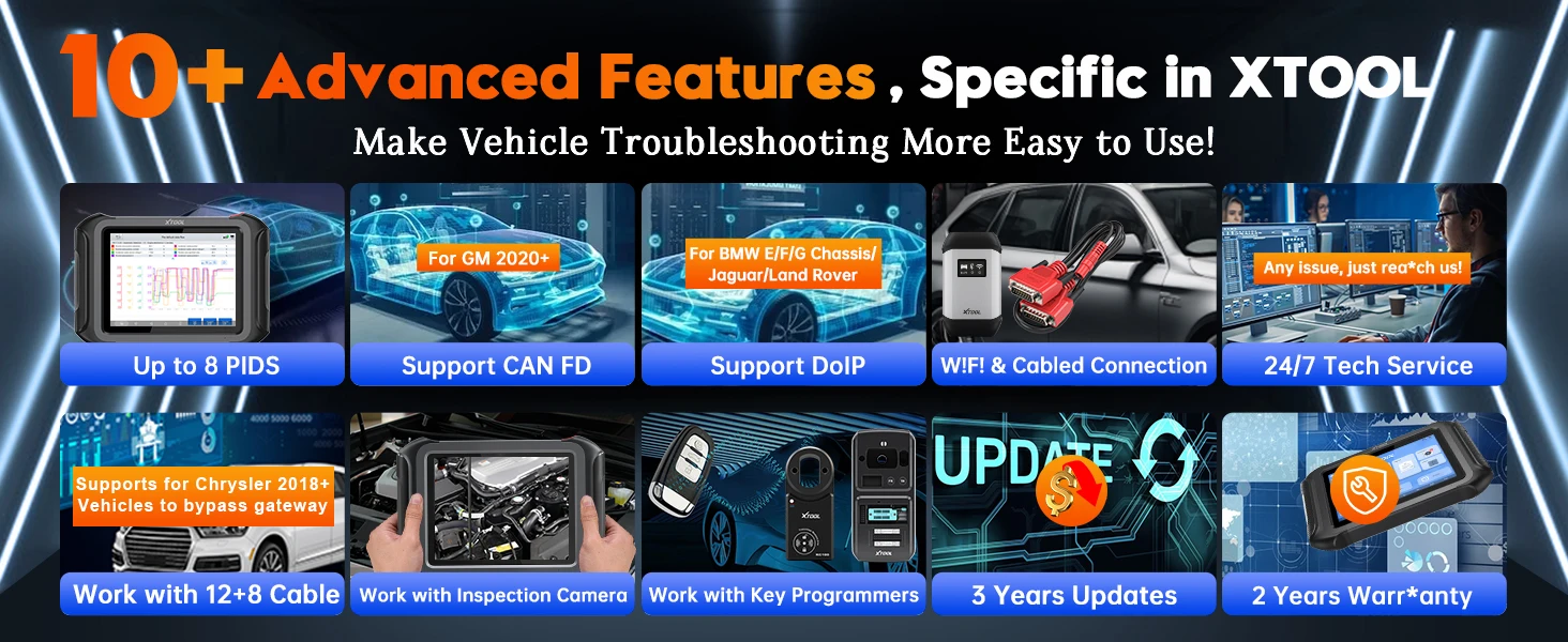 XTOOL D9HD LKW-Diagnosetool Komplettes System mit intelligentem Topologie-Schlüsselprogrammierer 46-Service für 12 V 24 V Kfz-Scanner – Detail 7